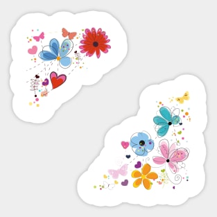 Floral frame printed tshirt Sticker